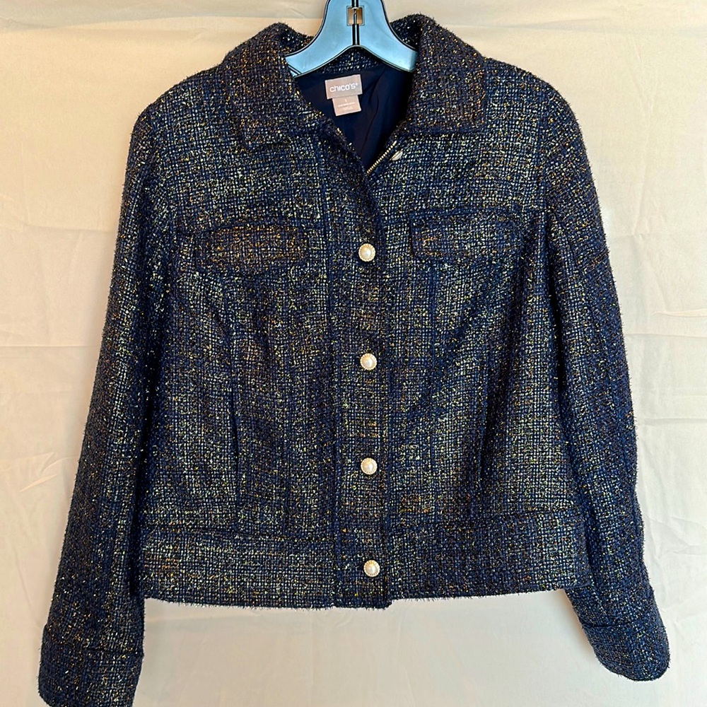 Chicos foil tweed jacket